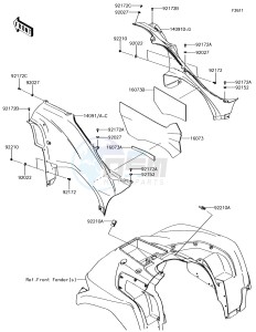 BRUTE FORCE 750 4x4i EPS KVF750GFF EU drawing Side Covers