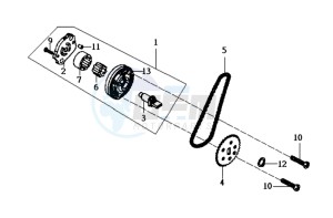 HD 125 EVO drawing OILPUMP / V-SNAAR OILPUMP