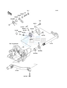 KX450F KX450FEF EU drawing Gear Change Mechanism