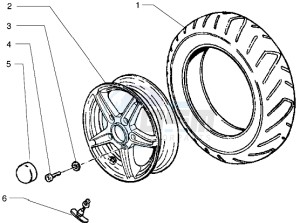 Hexagon 125 GT drawing Front wheel