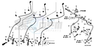 CB1100CAH UK - (E) drawing FRONT BRAKE HOSE