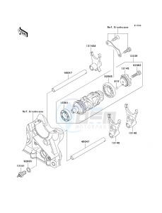 ZR 1000 A [Z1000] (A1-A3) A3 drawing GEAR CHANGE DRUM_SHIFT FORK-- S- -