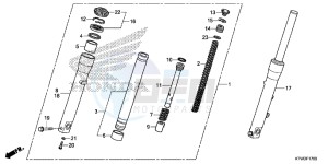 SH300RE SH300RE UK - (E) drawing FRONT FORK