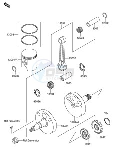 RM65 (E24) drawing CRANKSHAFT PISTON