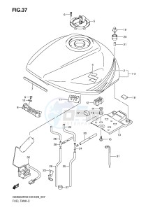 GSX650F (E3-E28) Katana drawing FUEL TANK (MODEL K8)