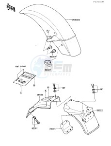 ZX 750 E [GPZ 750 TURBO] (E1-E2) [GPZ 750 TURBO] drawing FENDERS