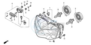 CBR900RR FIRE BLADE drawing HEADLIGHT