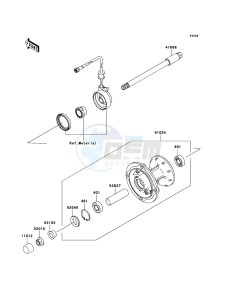 KLX250 KLX250S9F GB XX (EU ME A(FRICA) drawing Front Hub