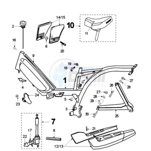 VOGUE LEA BE drawing FRAME AND SADDLE TANK CAP WITH FUEL UNIT