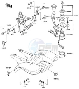 KLT 250 C [PRAIRIE] (C2-C3) [PRAIRIE] drawing IGNITION SWITCH_REFLECTORS -- 84-85 C2_C3- -