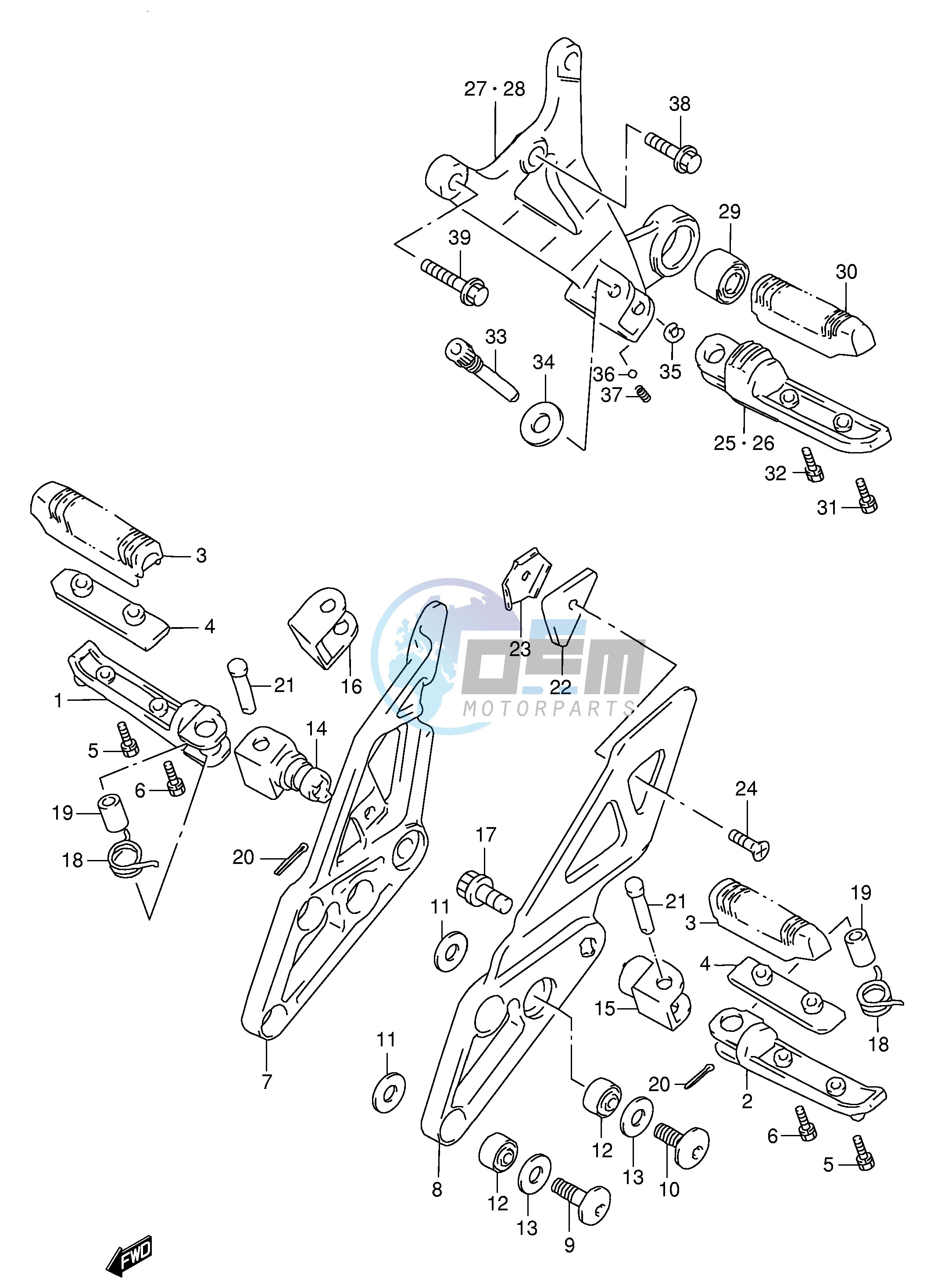 FOOTREST (MODEL S T V W)