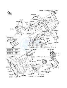 Z1000SX ZX1000GCF FR GB XX (EU ME A(FRICA) drawing Cowling(Center)