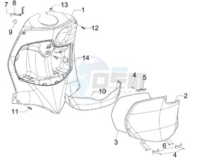 Fly 50 4t 4v (USA) drawing Front glove-box - Knee-guard panel