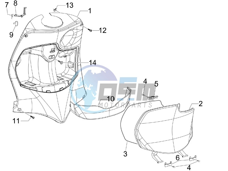 Front glove-box - Knee-guard panel