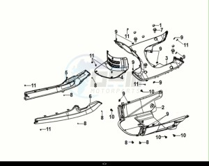 FIDDLE IV 125 (XG12W1-EU) (M0-M3) drawing INNER FENDER- FLOOR PANEL - CENTER COVER