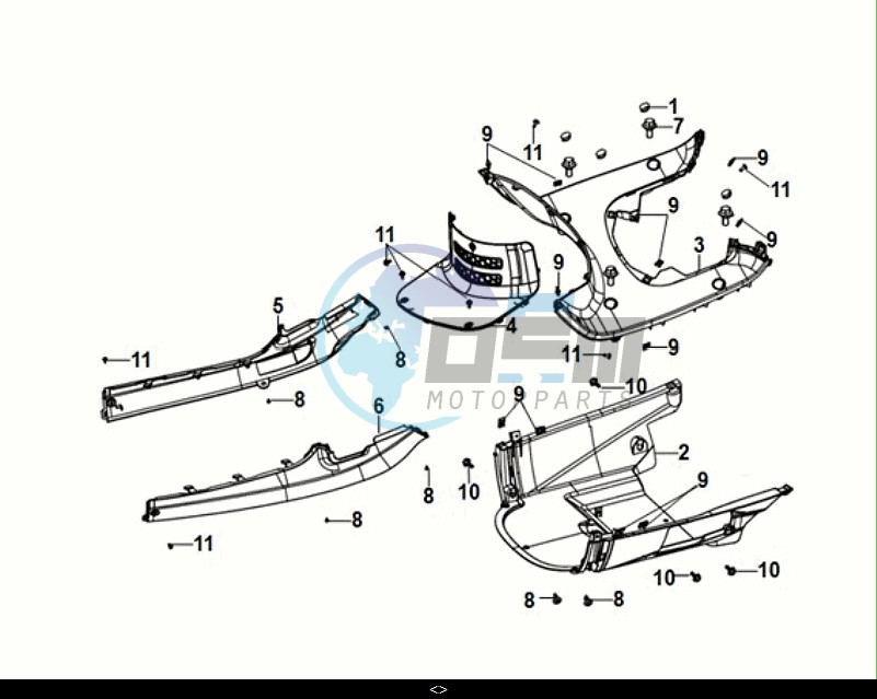 INNER FENDER- FLOOR PANEL - CENTER COVER