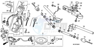 CBR600RA9 France - (F / ABS CMF) drawing HANDLE PIPE/TOP BRIDGE