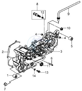 MIO 100 drawing CRANKCASE LEFT