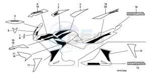 CBR125RWA UK - (E / BLA) drawing MARK/STRIPE (CBR125RW7/RW9/RWA)