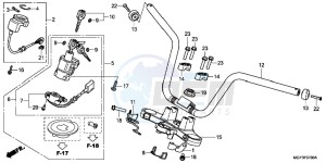 VFR800XD CrossRunner - VFR800X UK - (E) drawing HANDLE PIPE/TOP BRIDGE