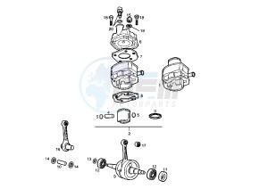 SENDA R X-TREM EU2 - 50 cc drawing CRANKSHAFT-CYLINDER