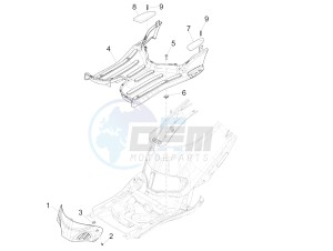 LIBERTY 125 4T E4 POSTE (EMEA) drawing Central cover - Footrests