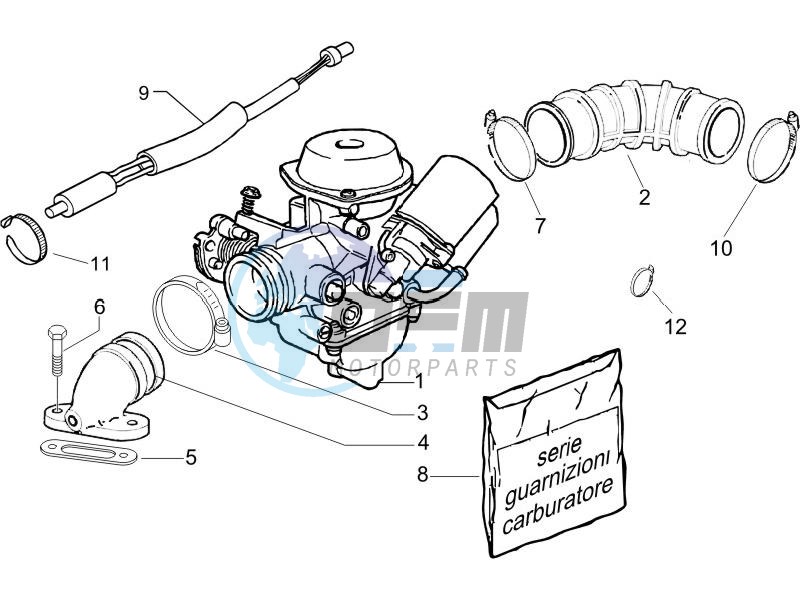 Carburettor assembly - Union pipe