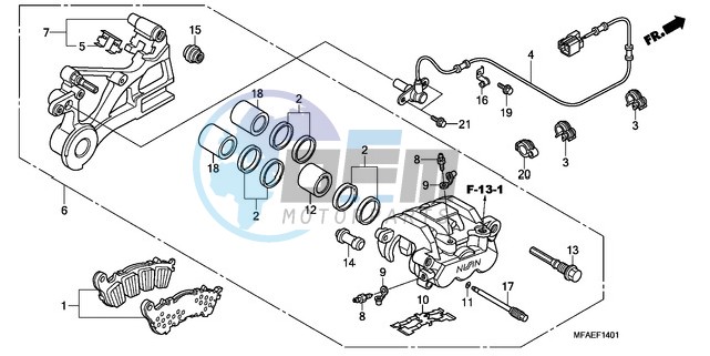 REAR BRAKE CALIPER (CBF1000A/T/S)