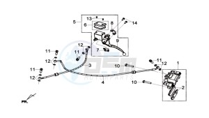 GTS 300i ABS drawing REAR BRAKE CALIPER / BRAKE MOUNT