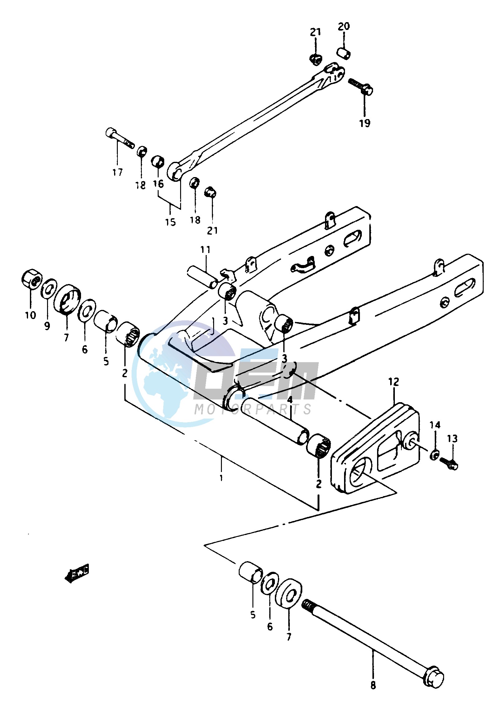 REAR SWINGING ARM (MODEL J K)