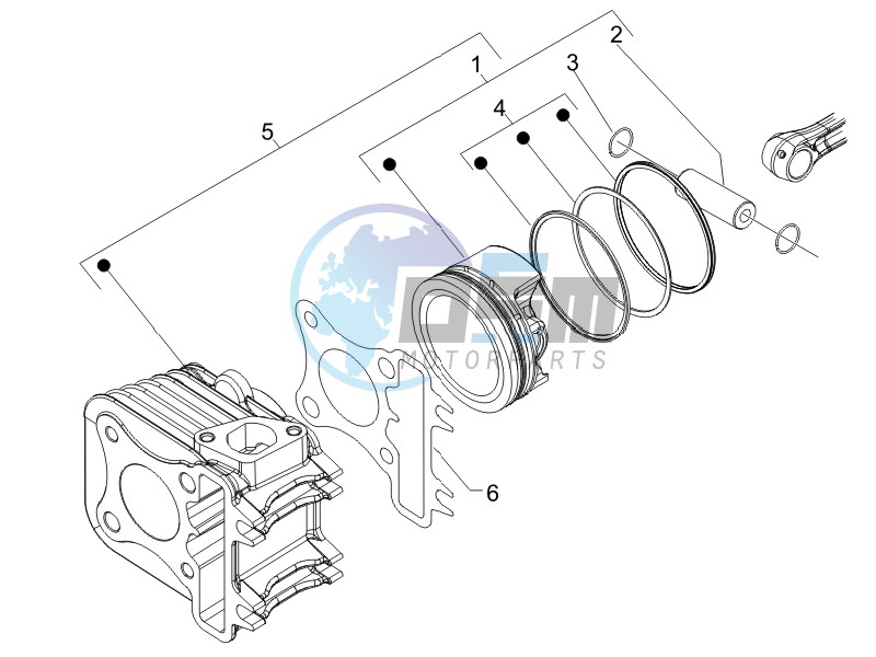 Cylinder-piston-wrist pin unit