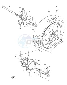 RGV250 (E24) drawing REAR WHEEL