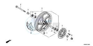 WW125EX2C drawing FRONT WHEEL