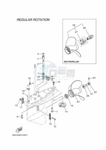 F115BETX drawing PROPELLER-HOUSING-AND-TRANSMISSION-2