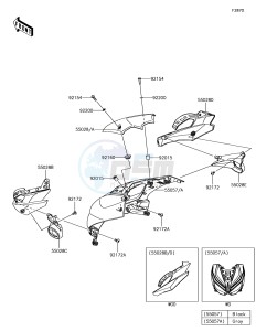 Z1000 ZR1000JHF XX (EU ME A(FRICA) drawing Cowling(Upper)