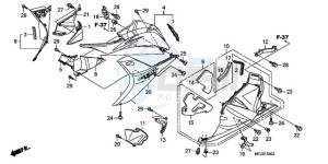 CBR600RAA UK - (E / ABS) drawing LOWER COWL (L.) (CBR600RR9,A/RA9,A)