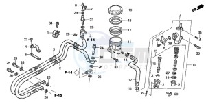 VFR800FI drawing RR. BRAKE MASTER CYLINDER