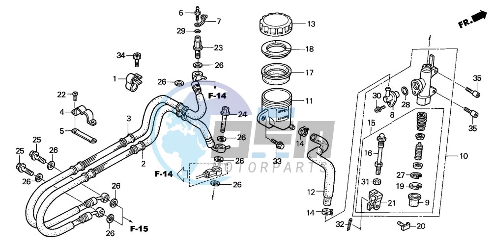 RR. BRAKE MASTER CYLINDER