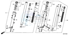 XL1000VAB drawing FRONT FORK (XL1000VA)