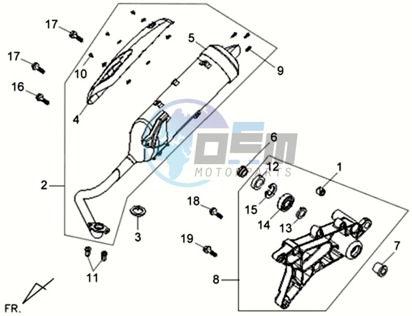 EXHAUST REAR SWING ARM