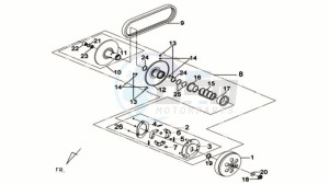 QUADLANDER 250 drawing CLUTCH FRONT AND REAR