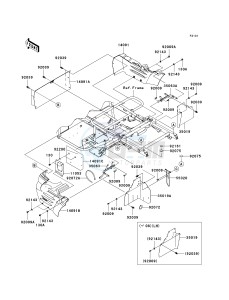 KAF 400 C [MULE 610 4X4 HARDWOODS GREEN HD] (C6F-C9F) C9F drawing FRAME FITTINGS-- REAR- -