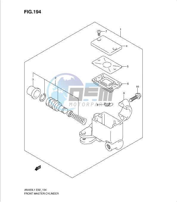 FRONT MASTER CYLINDER (AN400AL1 E19)