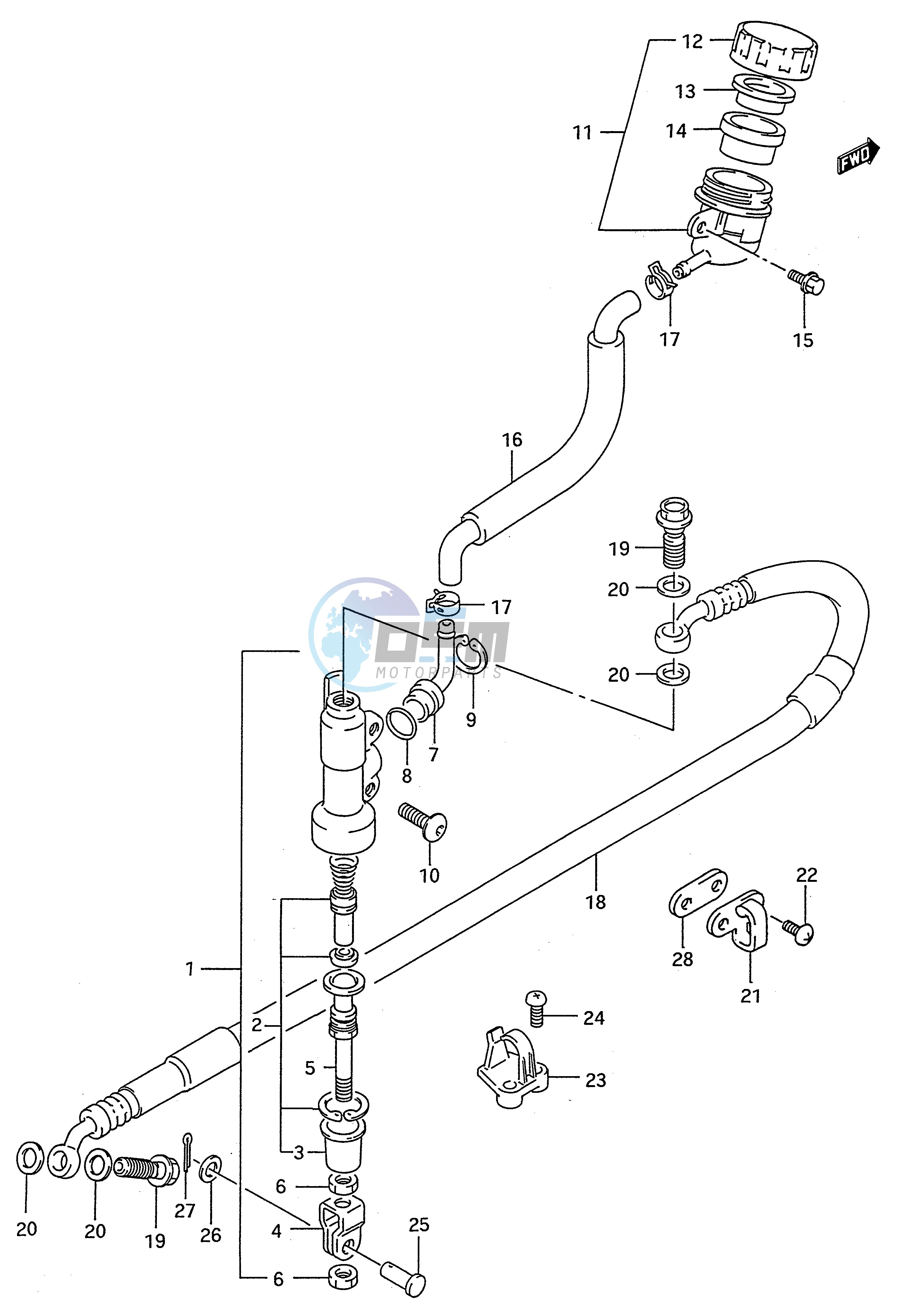 REAR MASTER CYLINDER (MODEL M N P R)