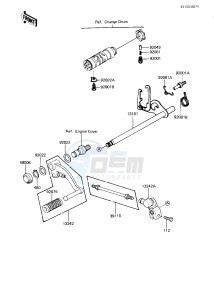 KZ 750 R [GPZ] (R1) [GPZ] drawing GEAR CHANGE MECHANISM