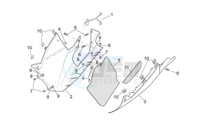 RSV 2 1000 SP drawing Central body - Lower fairings