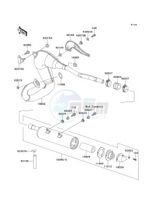 KMX 125 A [KMX 125] (A12-A14) [KMX 125] drawing MUFFLER-- S- -