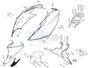 ATLANTIS BULLET - 50 cc VTHAL4AE2 2T AC drawing Rear fairing (Positions)