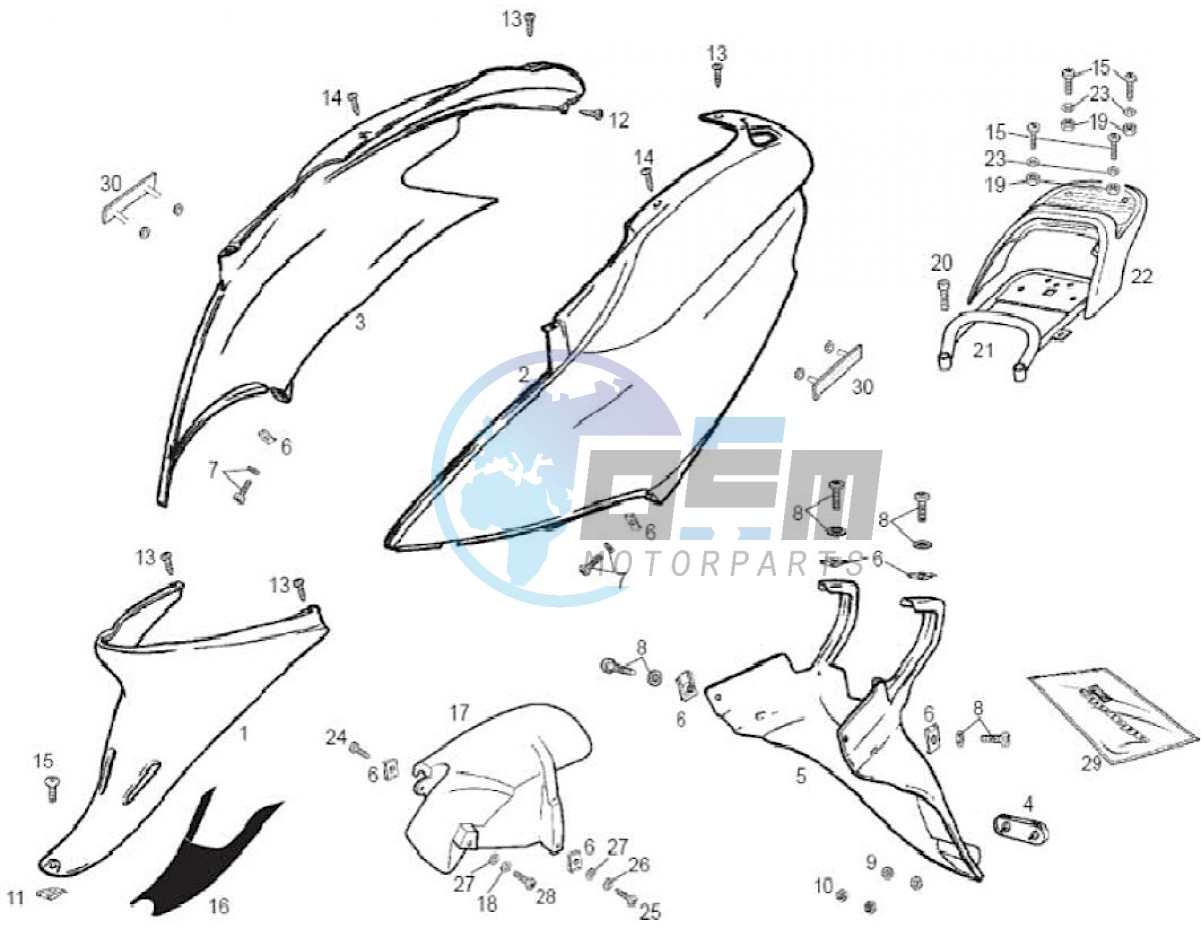 Rear fairing (Positions)