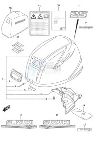 DF 25A drawing Engine Cover Non-Remote Control